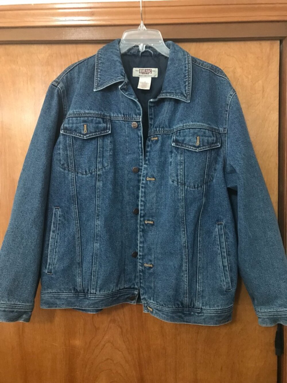 Vintage Men's Large Big Mac Denim Jacket Lined Trucker Workwear